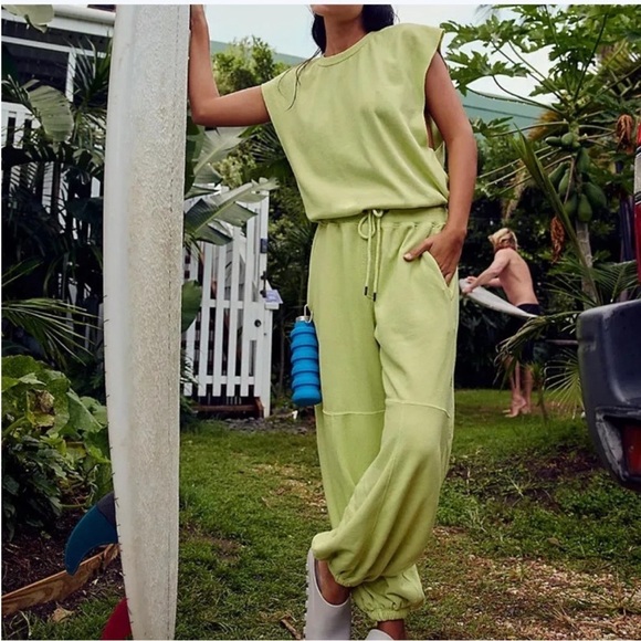 Free People Pants - Free People Throw And Go Onesie Small Color: Keylime  NWT